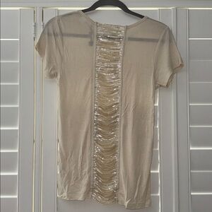 Topshop Cream Short Sleeve Tee